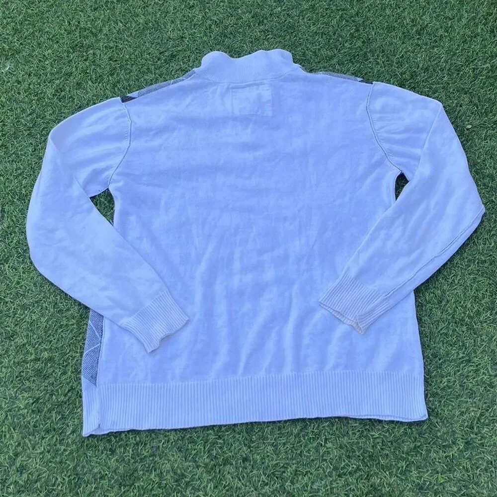 Bke Men's Blue and White Jumper